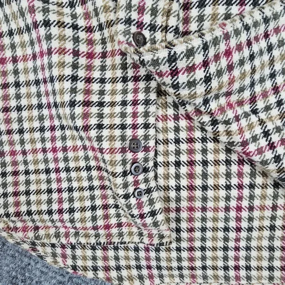 Vintage Eddie Bauer Menswear Houndstooth Plaid Long Sleeve Button Down Shirt - Picture 6 of 9